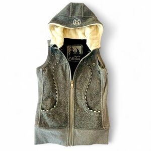 Lululemon Hooded Vest Sherpa Lined Gray Quilted Vest Only Women SPECIAL EDITION